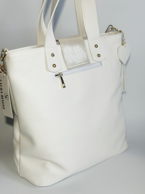 LAURA BIAGGI M241 TOREBKA SHOPPERKA SKÓRA EKOLOGICZNA BIAŁA