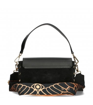 EGO ES-S0208ZM torebka listonoszka kuferek z ćwiekami czarna skóra