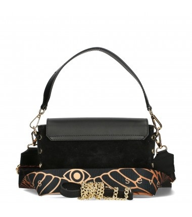 EGO ES-S0208ZM torebka listonoszka kuferek z ćwiekami czarna skóra