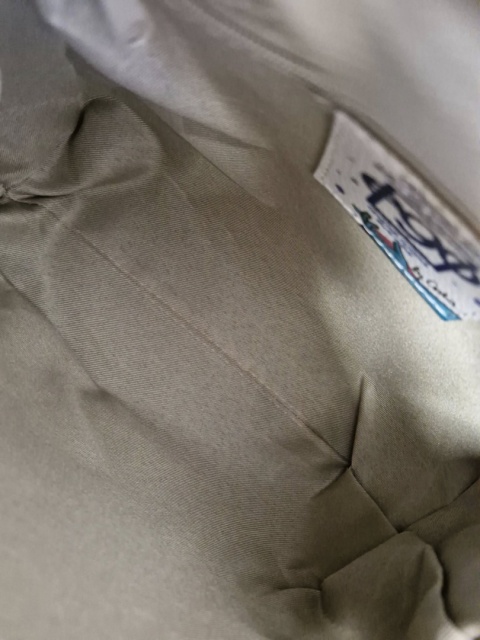 EGO ES0273PS Dwustronna torebka na bigiel z ozdobnymi pasami tricolor skóra beż