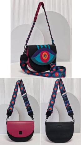 EGO ECR0003PS Torebka listonoszka wymienne klapki oko HYPNOTIC tricolor turkus