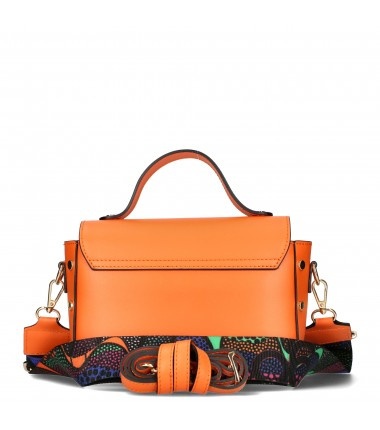 EGO ES0023AZ Torebka azteca skórzana kuferek pomarańczowa