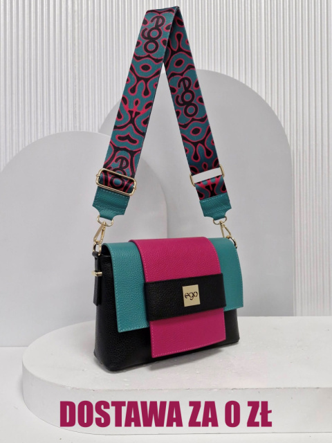 Ego ES0231SA torebka z ozdobnym pasem multicolor skóra