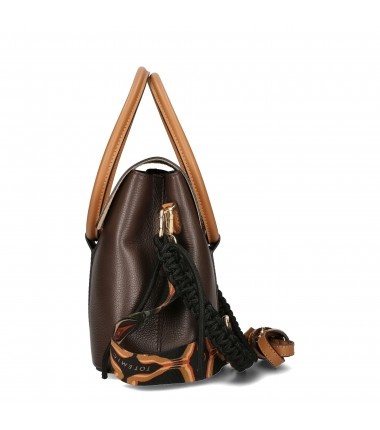 Ego brązowa torebka listonoszka z okrągłymi uszami skóra